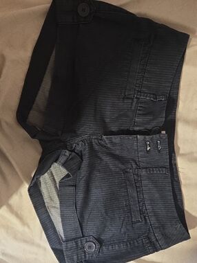 Charlotte Russe Dark Navy Pinstripe Shorts